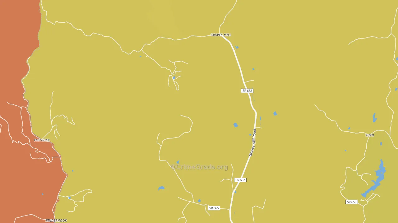 Wolftown, VA Map of Drug-Related Crime Rates