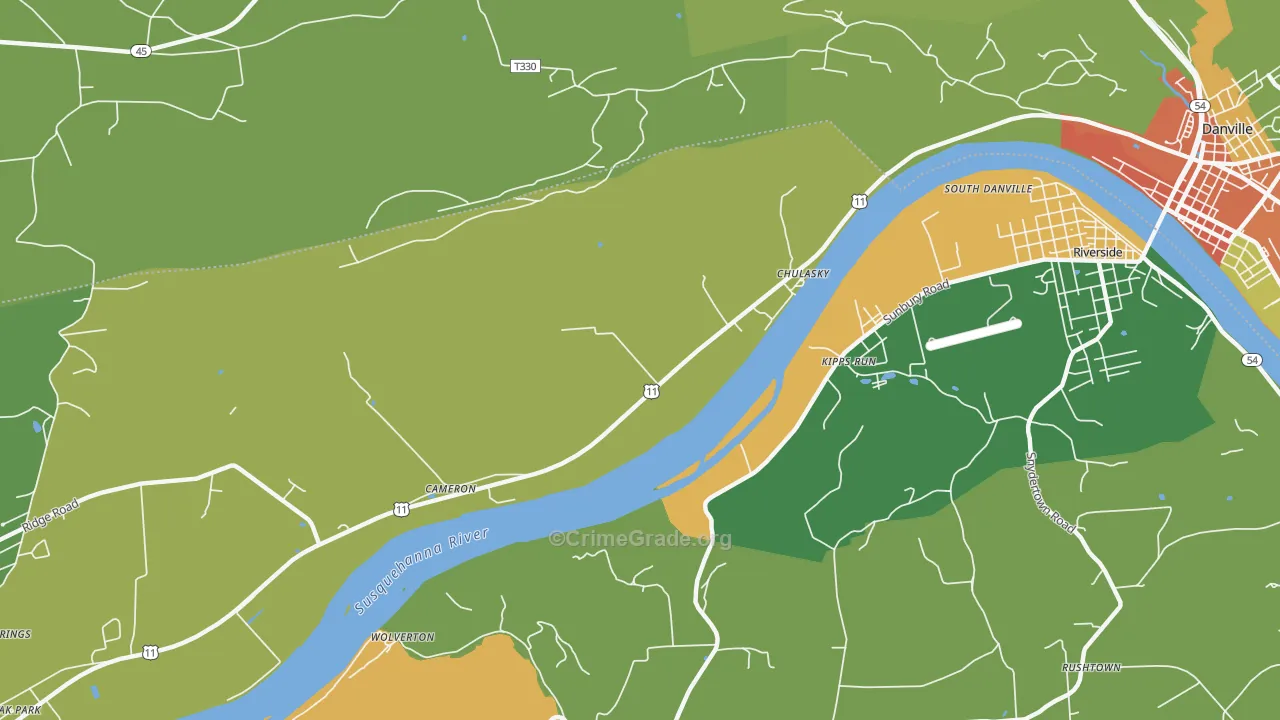 Wolverton, PA Map of Drug-Related Crime Rates