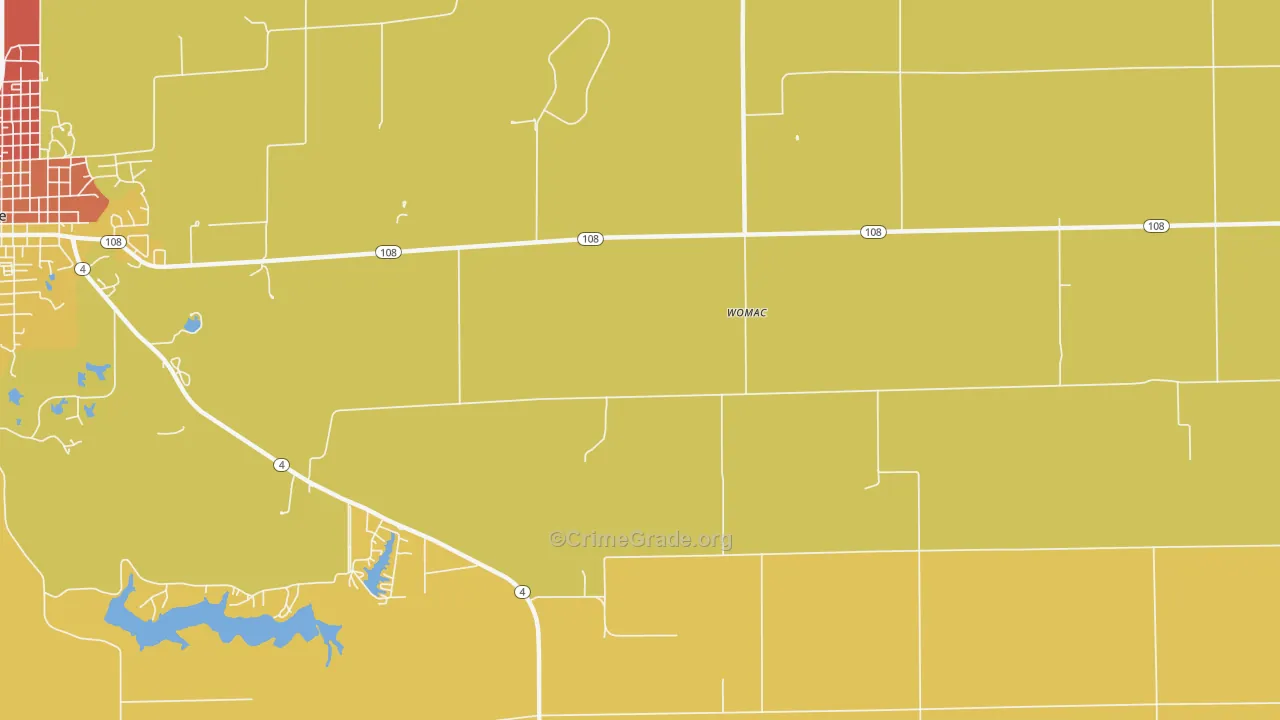 Womac, IL Map of Drug-Related Crime Rates