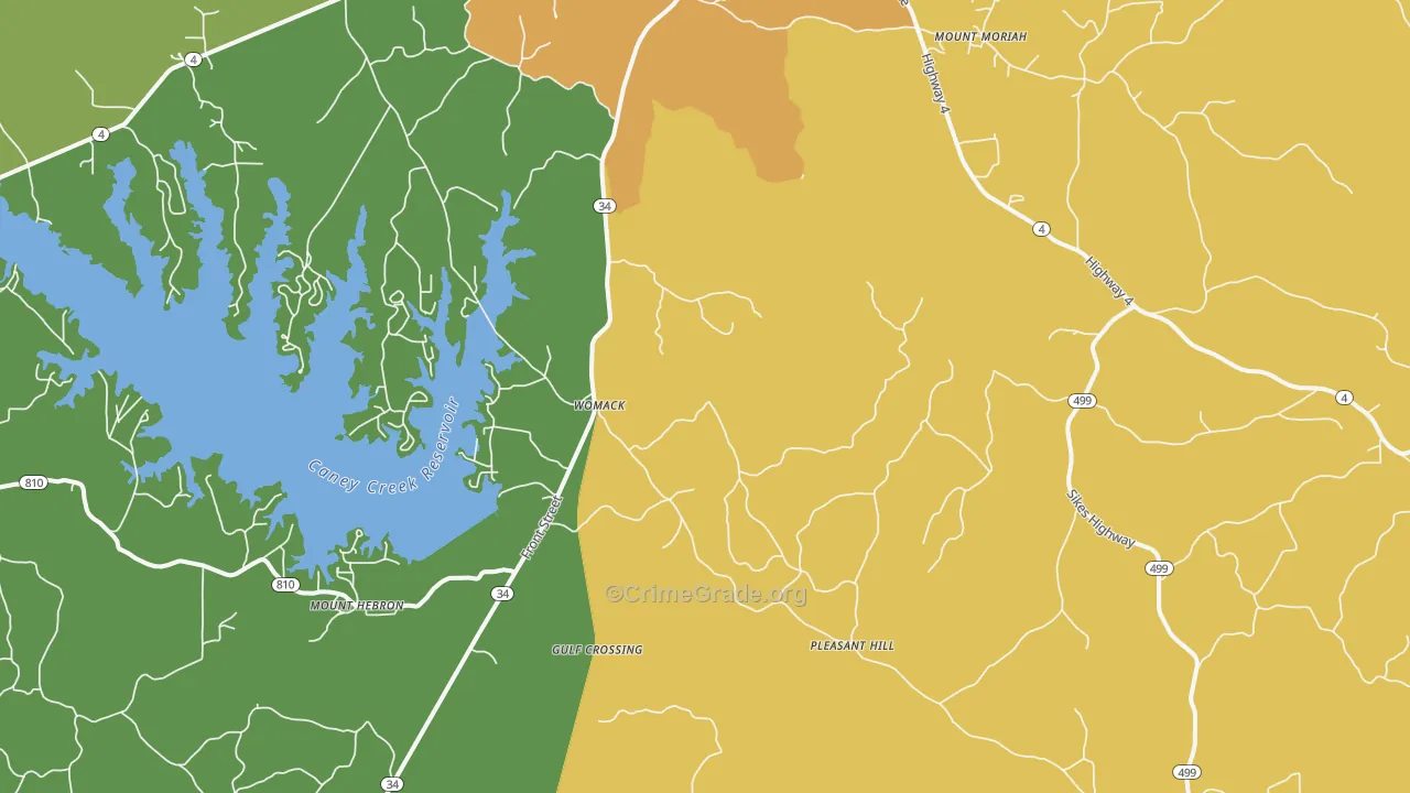 Womack, LA Map of Drug-Related Crime Rates