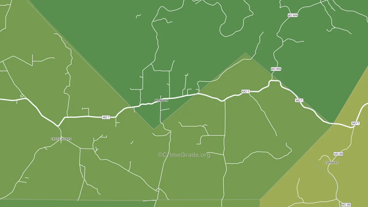 Womack, MO Map of Drug-Related Crime Rates