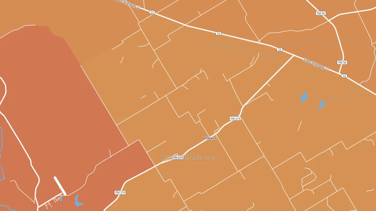 Womack, TX Map of Drug-Related Crime Rates