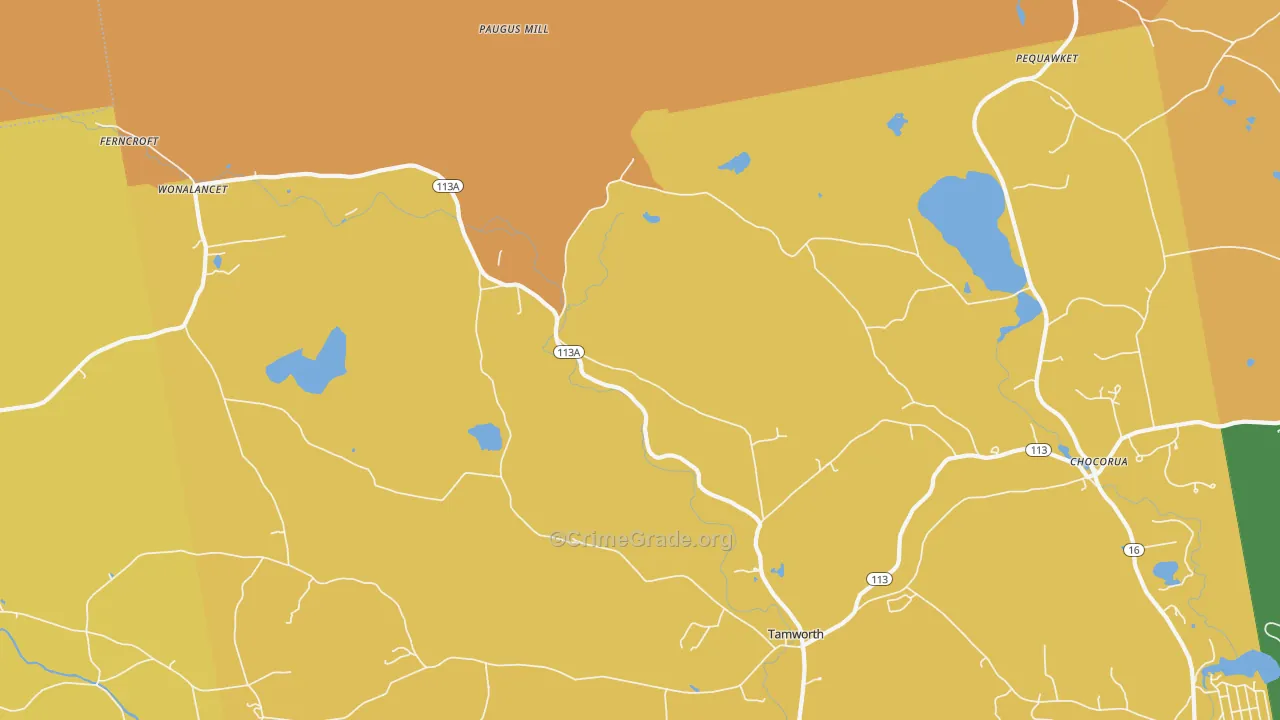 Wonalancet, NH Map of Drug-Related Crime Rates