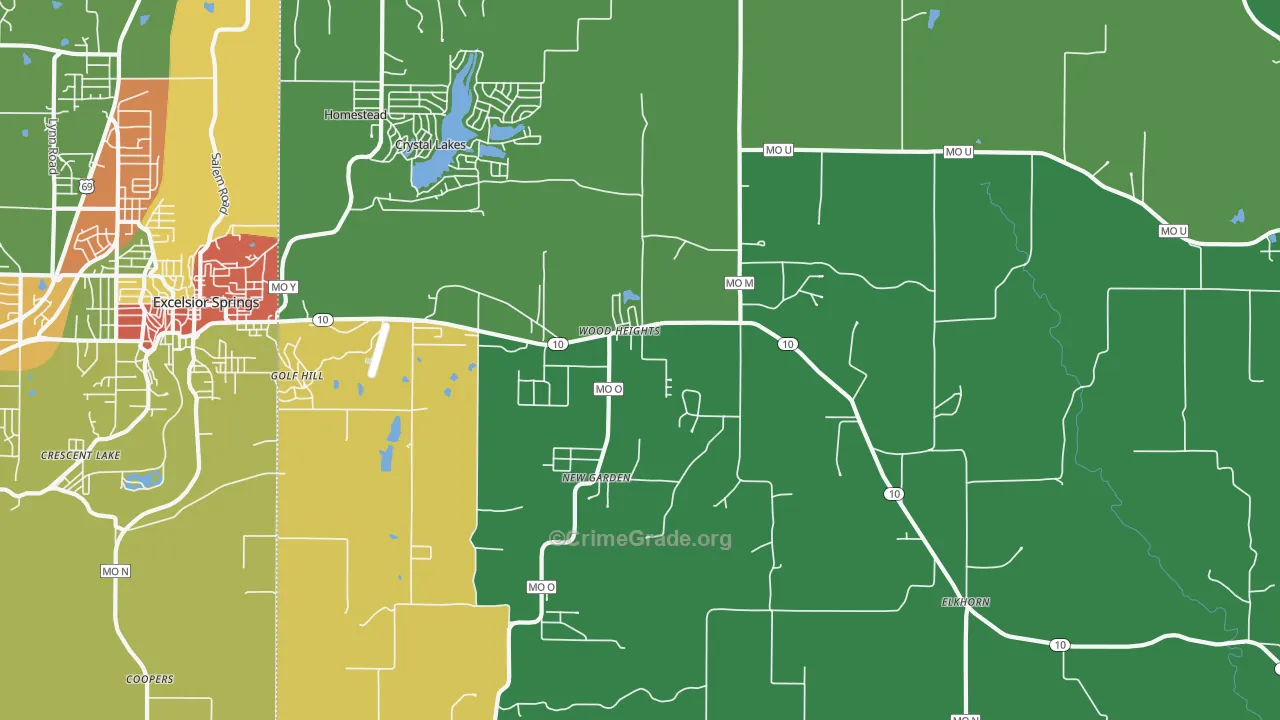Wood Heights, MO Map of Drug-Related Crime Rates