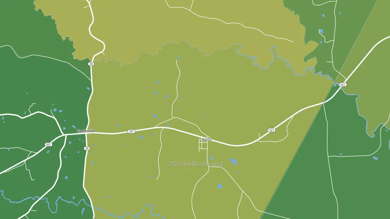 Wood, NC Map of Drug-Related Crime Rates