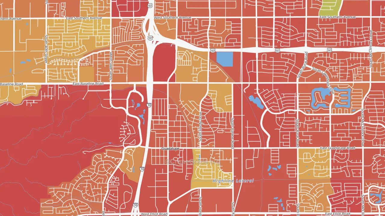 Wood Park, Tempe, AZ Map of Drug-Related Crime Rates