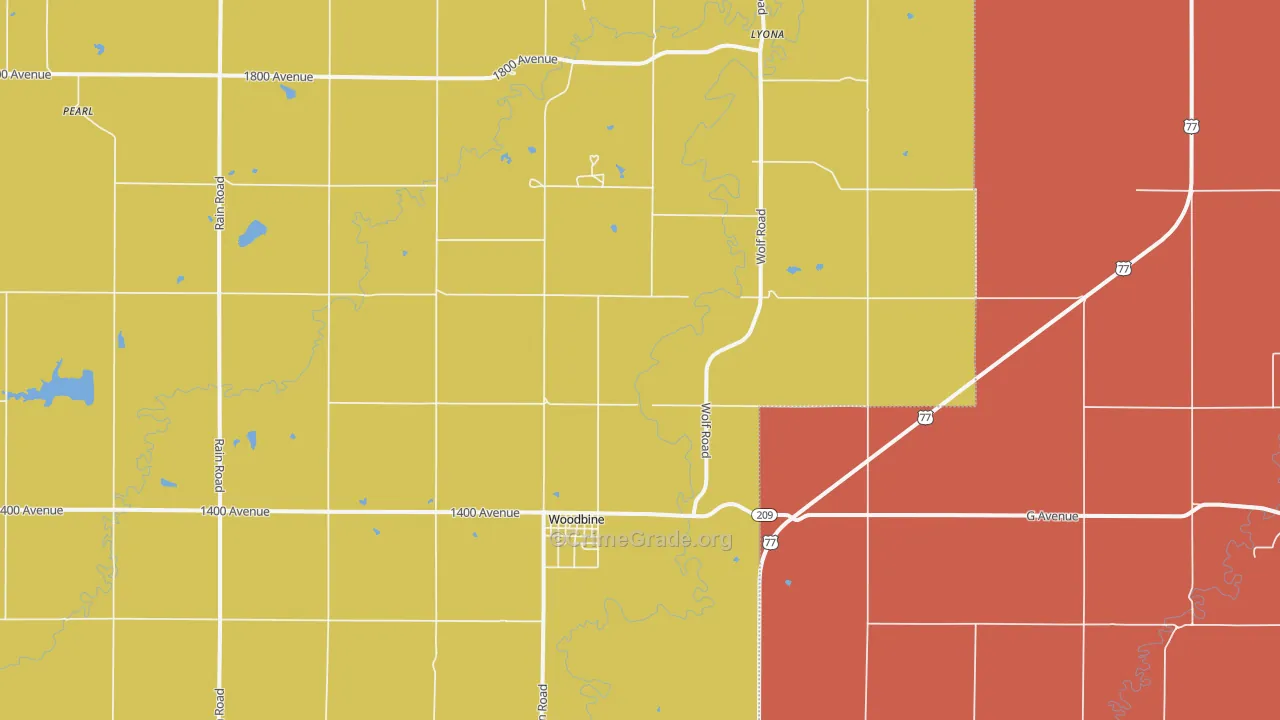 Woodbine, KS Map of Drug-Related Crime Rates