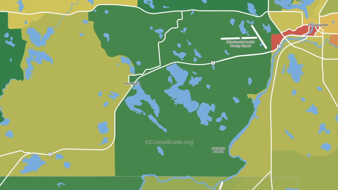 Woodboro, WI Map of Drug-Related Crime Rates