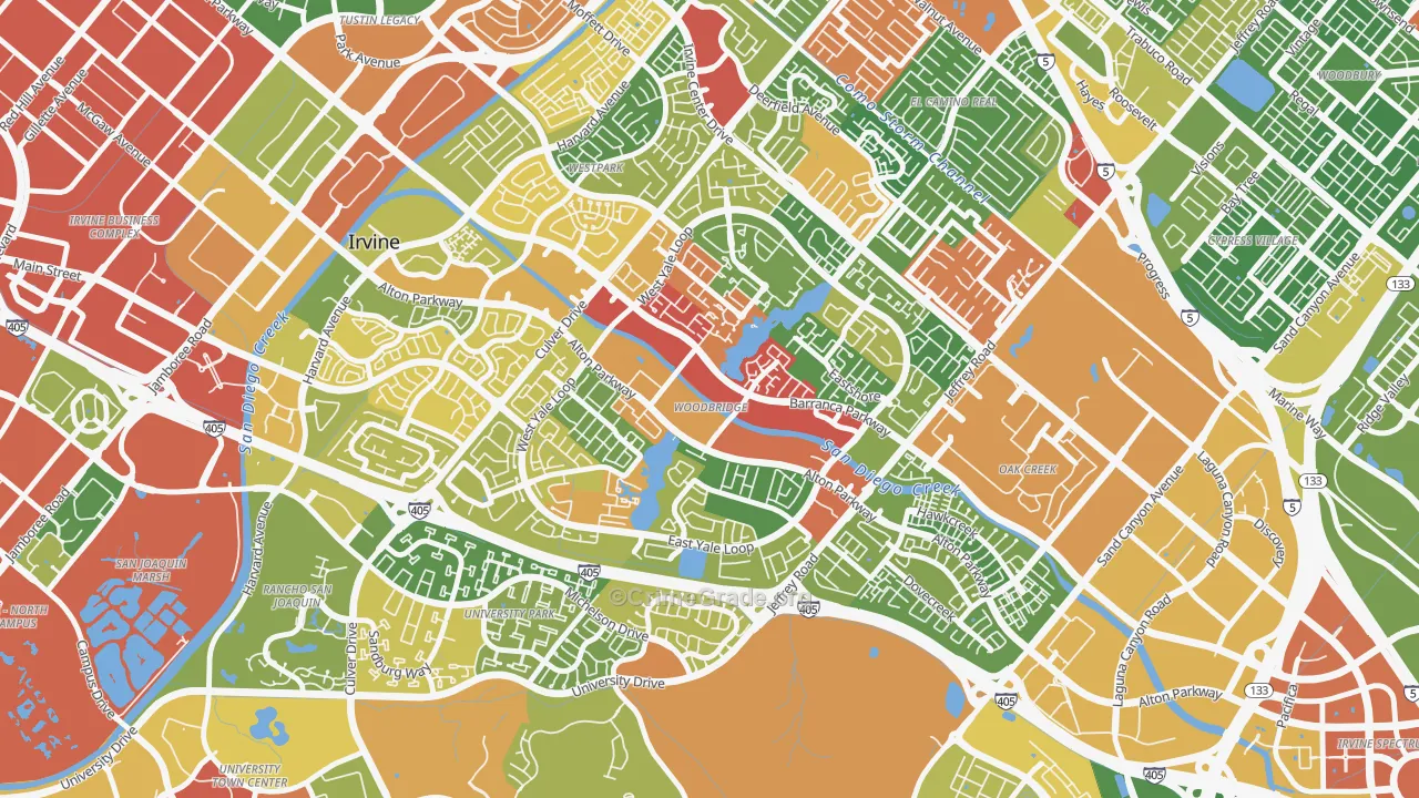 Woodbridge, Irvine, CA Map of Drug-Related Crime Rates
