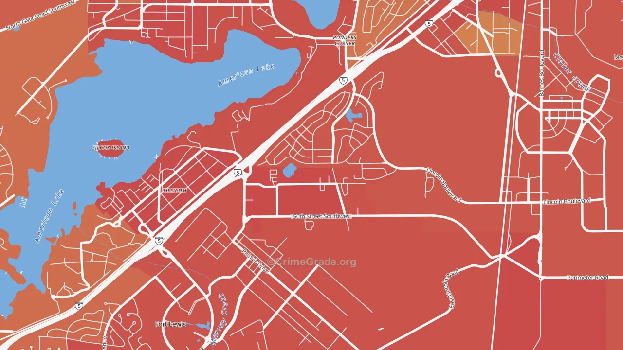 Woodbrook, Lakewood, WA Map of Drug-Related Crime Rates