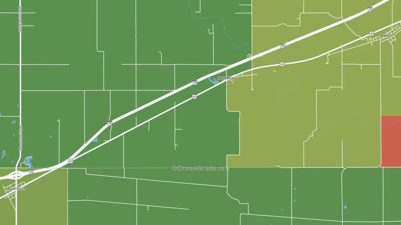 Woodbury, IL Map of Drug-Related Crime Rates