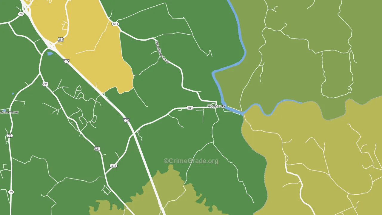 Woodbury, KY Map of Drug-Related Crime Rates
