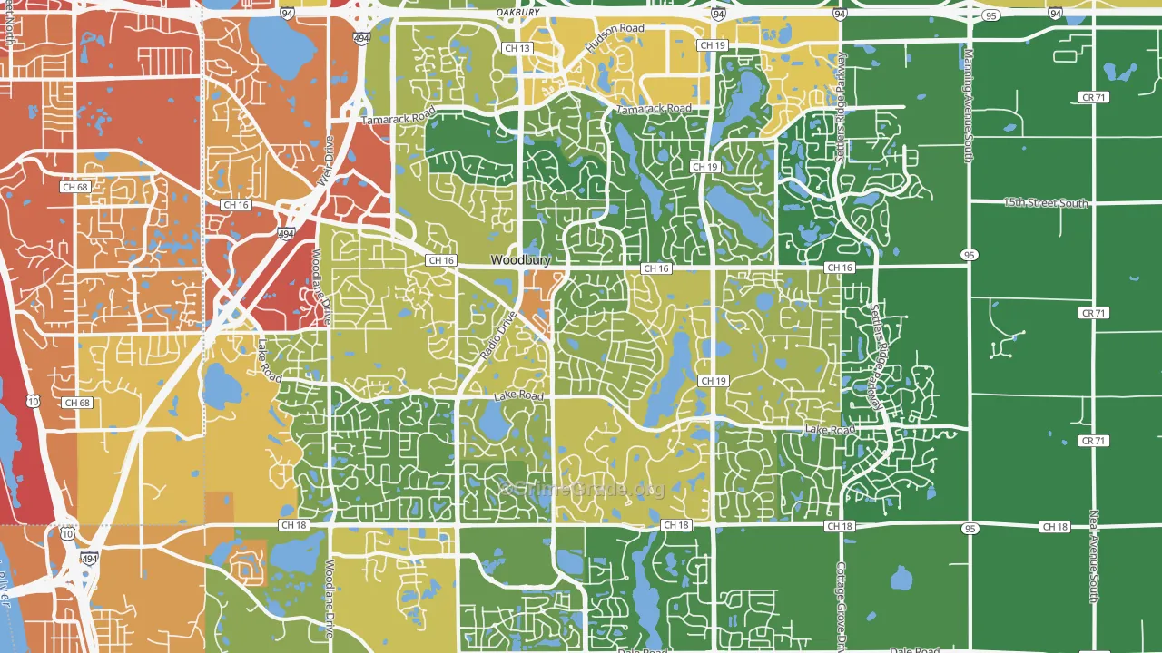 Woodbury, MN Map of Drug-Related Crime Rates