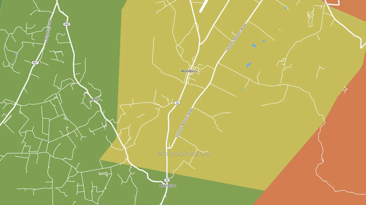 Woodbury, PA Map of Drug-Related Crime Rates