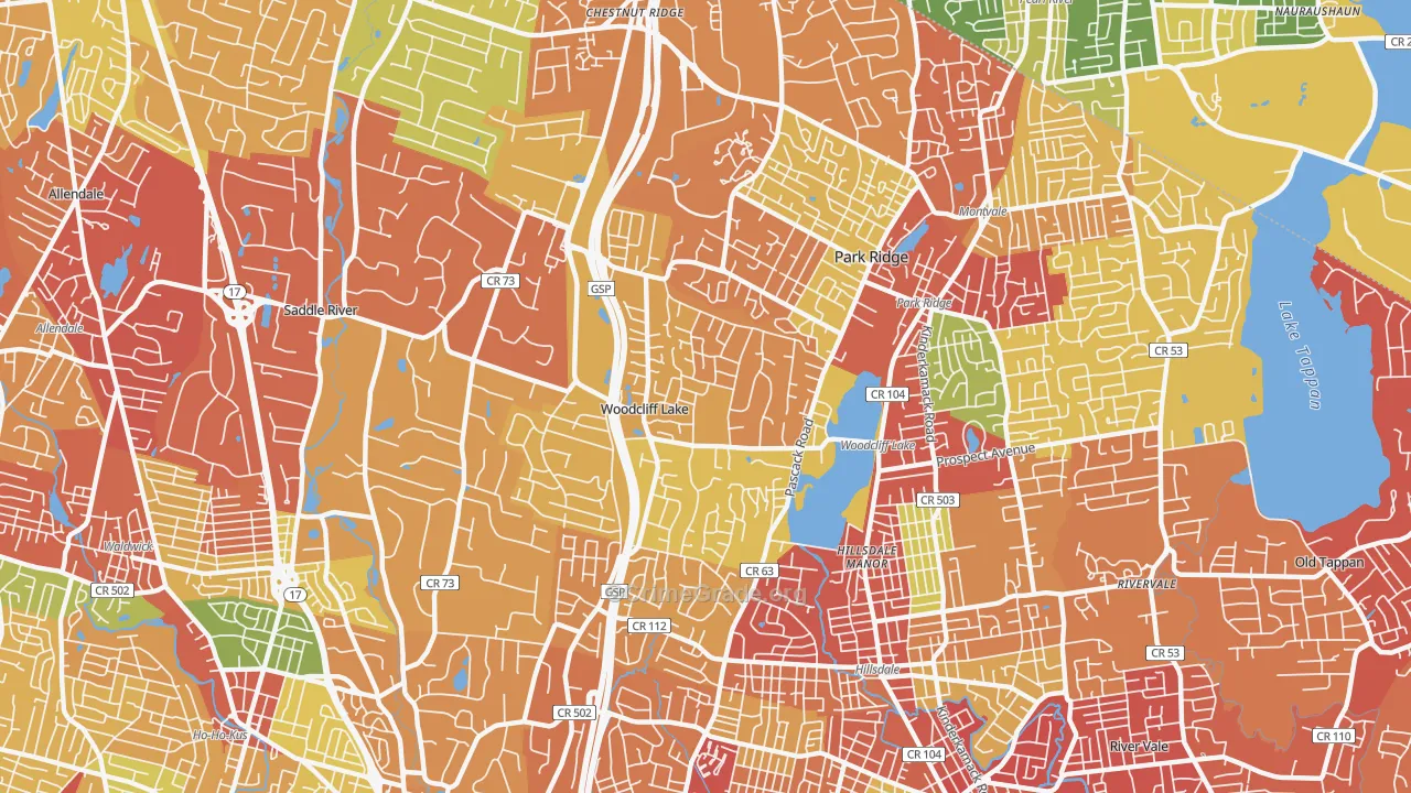 Woodcliff Lake, NJ Map of Drug-Related Crime Rates