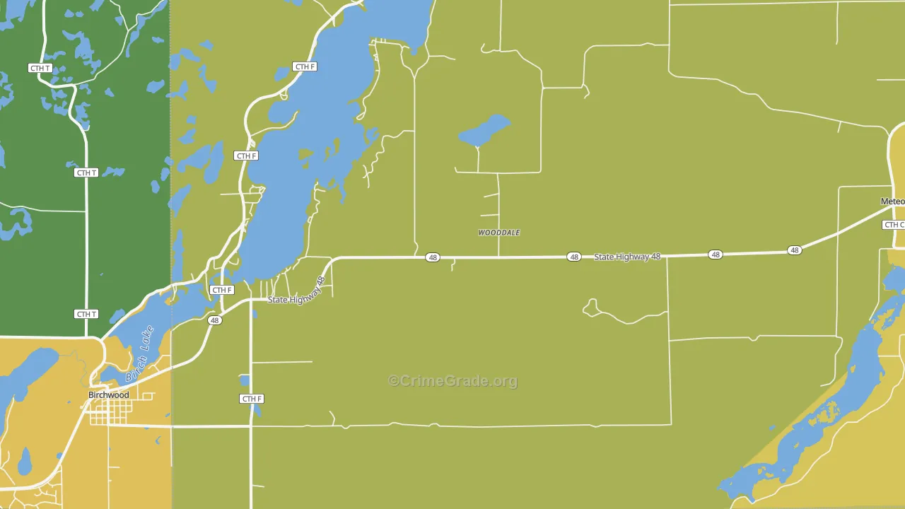 Wooddale, WI Map of Drug-Related Crime Rates