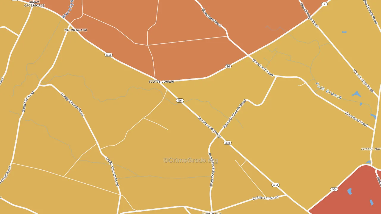 Woodenhawk, DE Map of Drug-Related Crime Rates