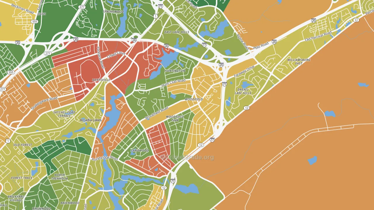 Woodfield, SC Map of Drug-Related Crime Rates