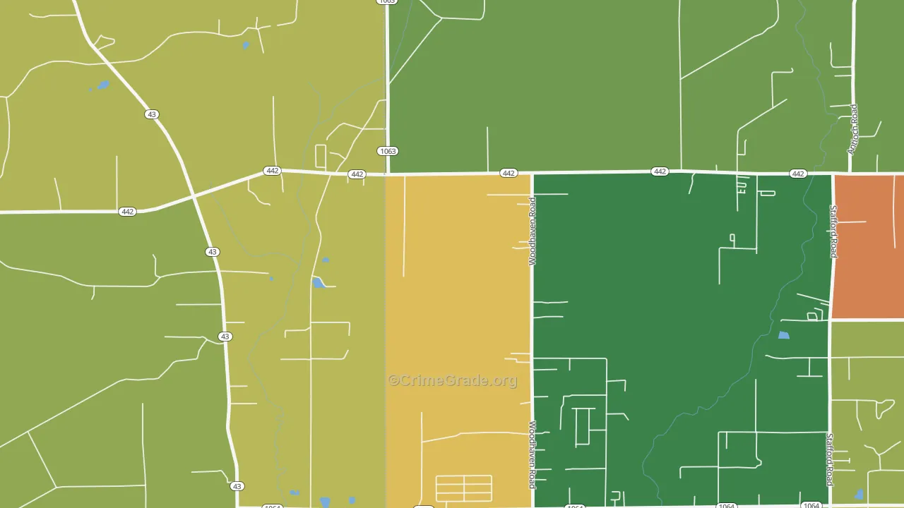 Woodhaven, LA Map of Drug-Related Crime Rates