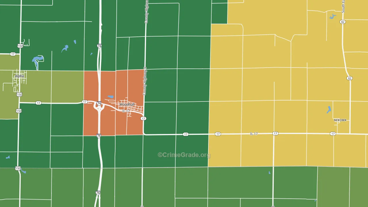 Woodhull, IL Map of Drug-Related Crime Rates