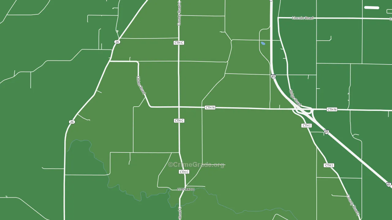 Woodhull, WI Map of Drug-Related Crime Rates