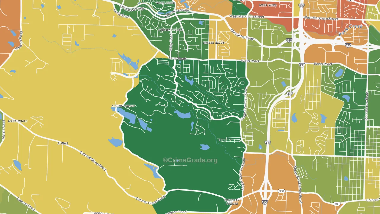 Woodland Edge, Little Rock, AR Map of Drug-Related Crime Rates