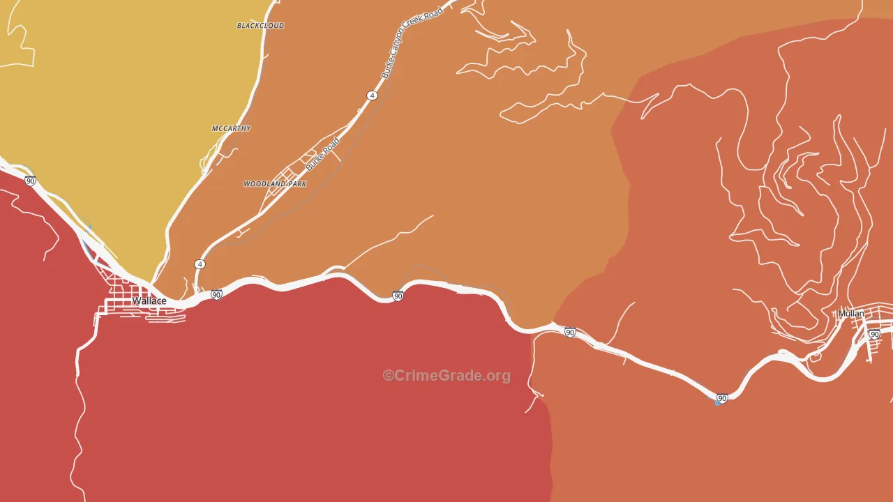 Woodland Park, ID Map of Drug-Related Crime Rates