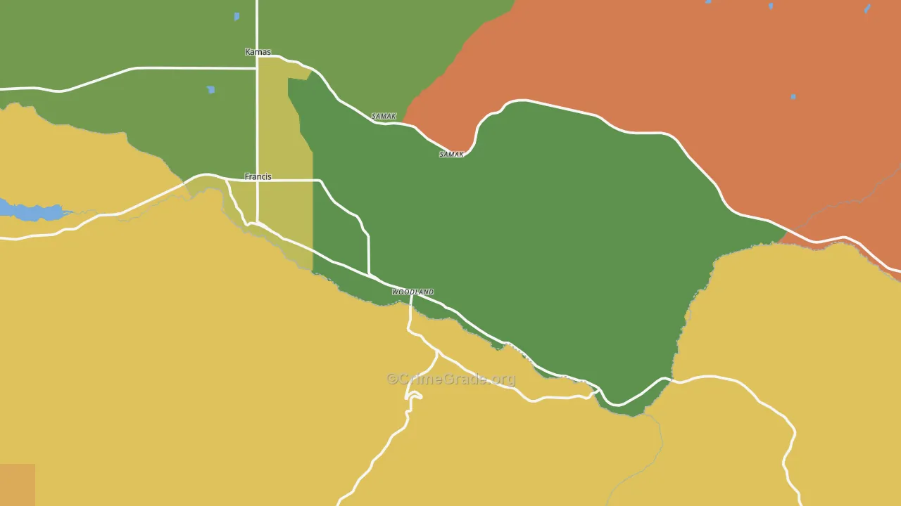 Woodland, UT Map of Drug-Related Crime Rates