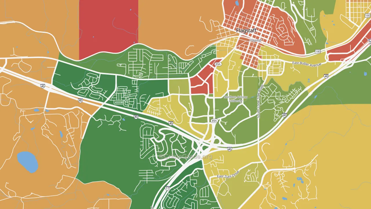Woodlands Village, Flagstaff, AZ Map of Drug-Related Crime Rates