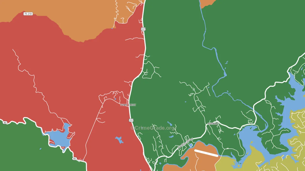 Woodlawn, NC Map of Drug-Related Crime Rates