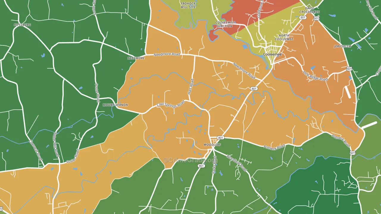 Woodleaf, NC Map of Drug-Related Crime Rates