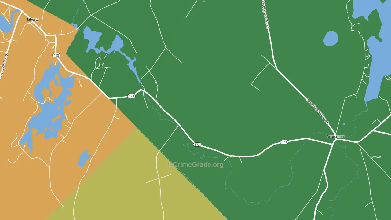 Woodmans Mills, ME Map of Drug-Related Crime Rates