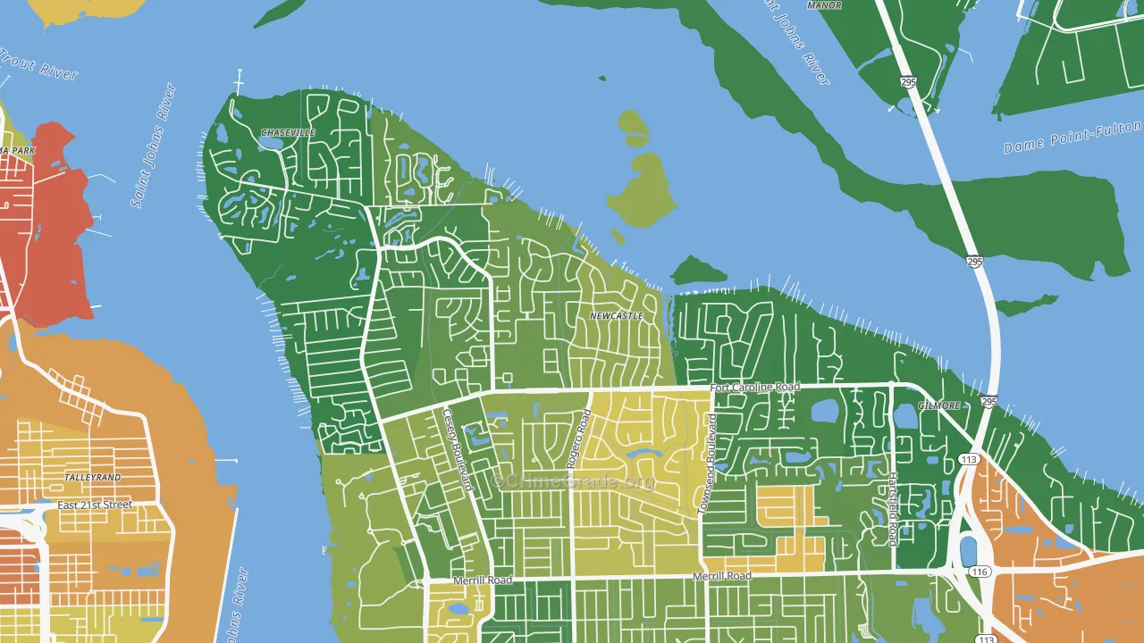 Woodmere, Jacksonville, FL Map of Drug-Related Crime Rates