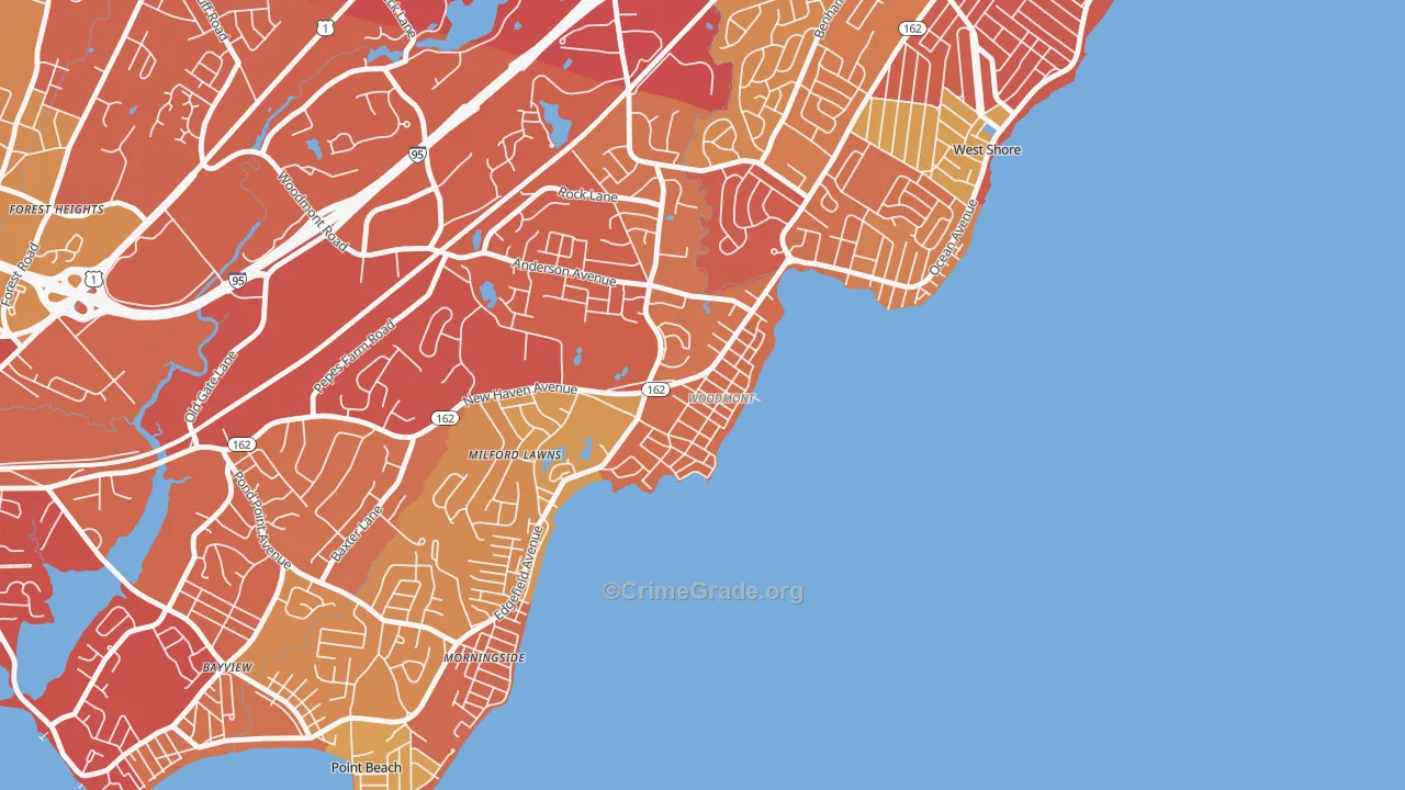 Woodmont, CT Map of Drug-Related Crime Rates
