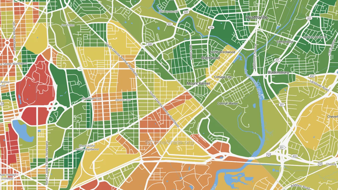 Woodridge, Washington, DC Map of Drug-Related Crime Rates