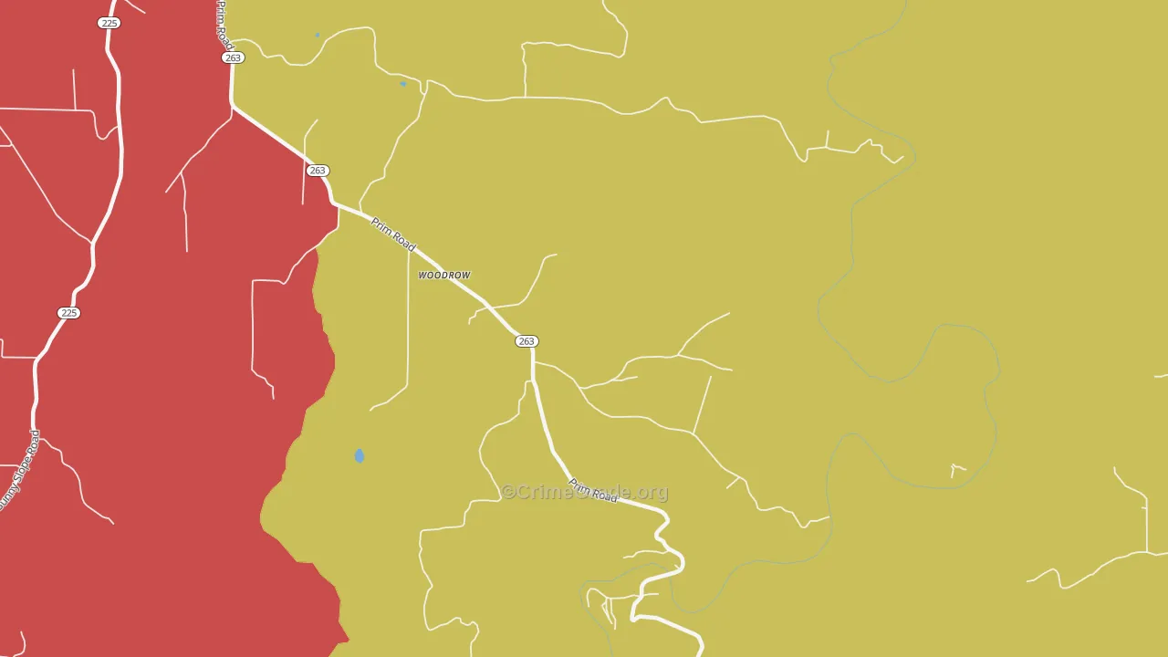 Woodrow, AR Map of Drug-Related Crime Rates