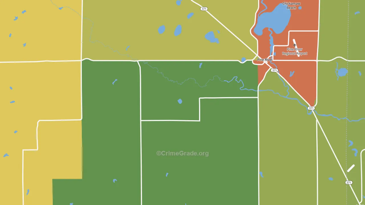 Woodrow, MN Map of Drug-Related Crime Rates