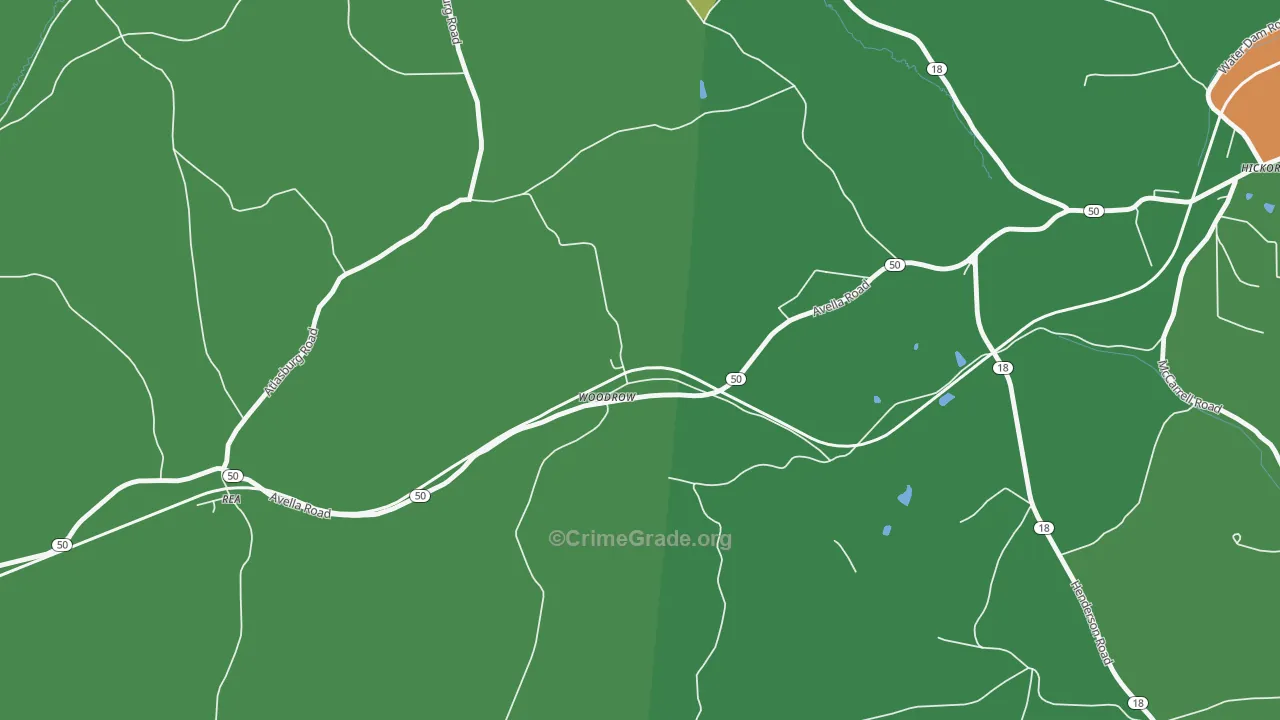 Woodrow, PA Map of Drug-Related Crime Rates