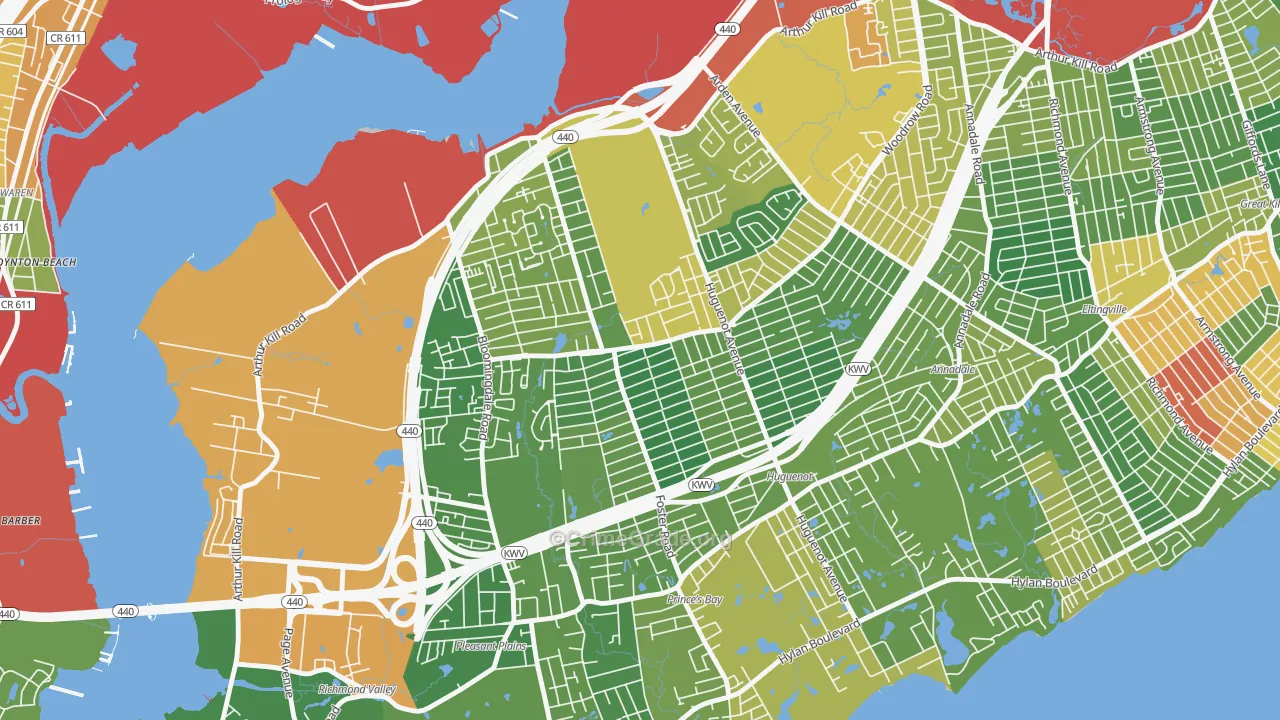 Woodrow, Staten Island, NY Map of Drug-Related Crime Rates