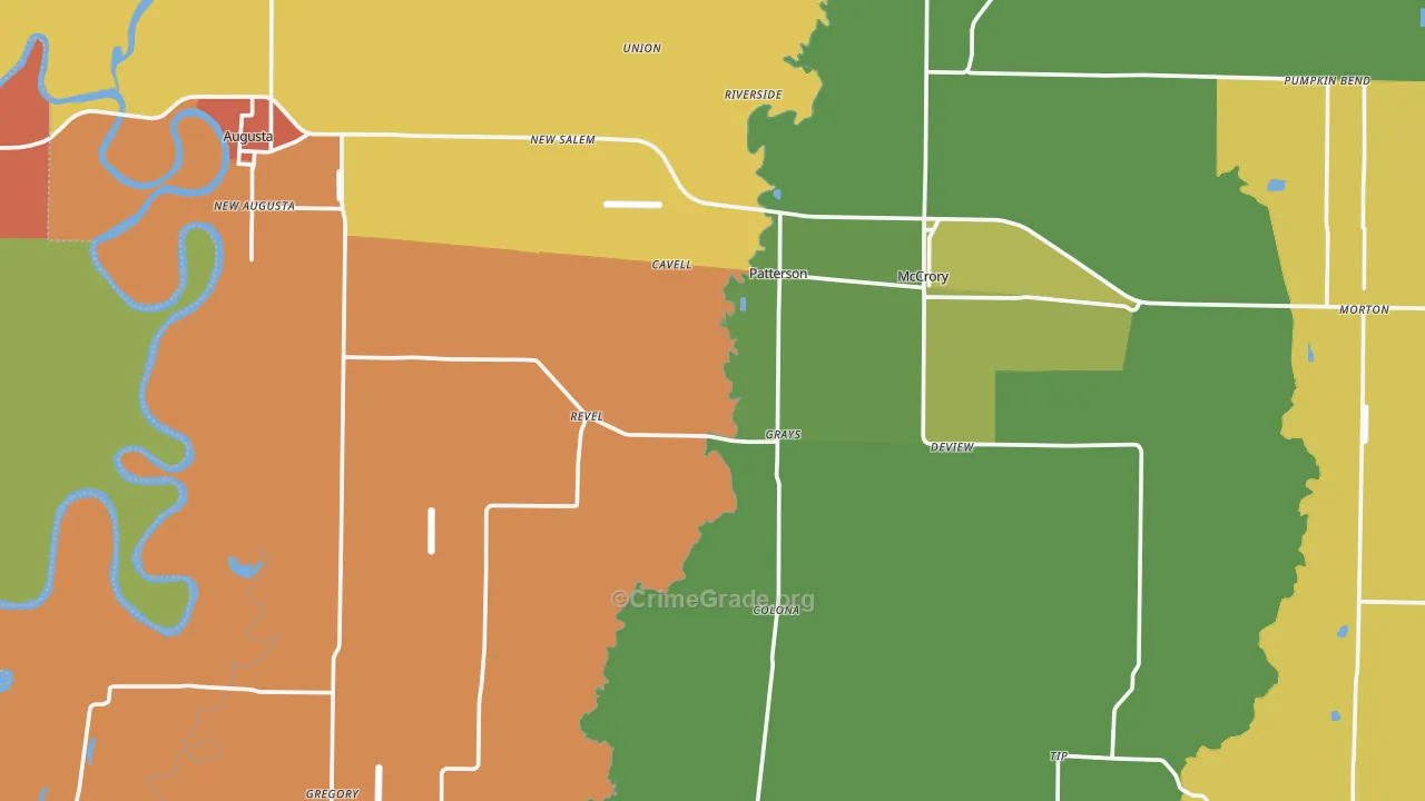 Woodruff County, AR Map of Drug-Related Crime Rates