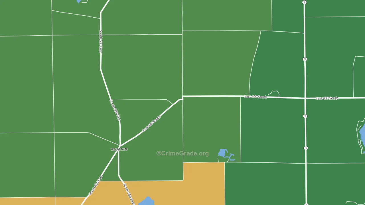 Woodruff, IN Map of Drug-Related Crime Rates