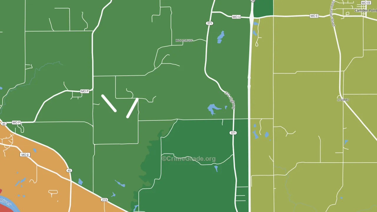 Woodruff, MO Map of Drug-Related Crime Rates