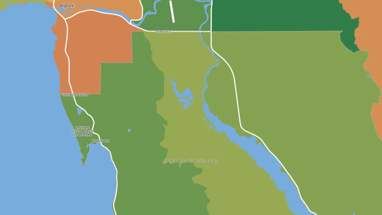 Woods Bay, MT Map of Drug-Related Crime Rates