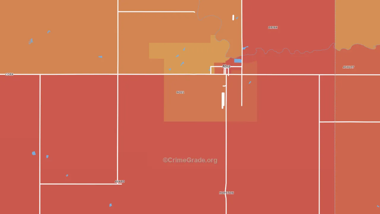 Woods County, OK Map of Drug-Related Crime Rates