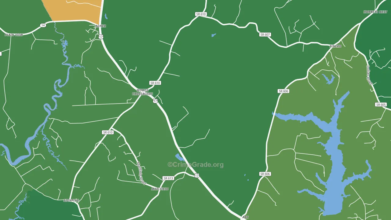 Woods Cross Roads, VA Map of Drug-Related Crime Rates