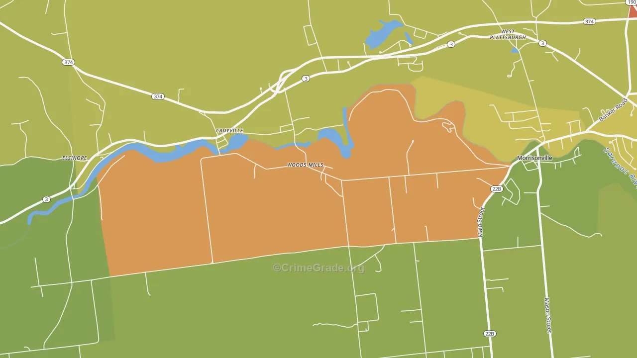 Woods Mills, NY Map of Drug-Related Crime Rates