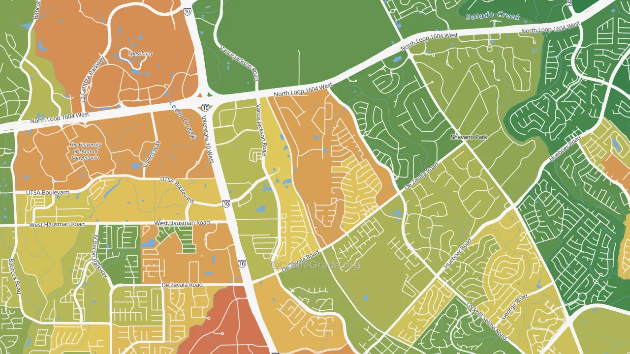 Woods of Shavano, San Antonio, TX Map of Drug-Related Crime Rates