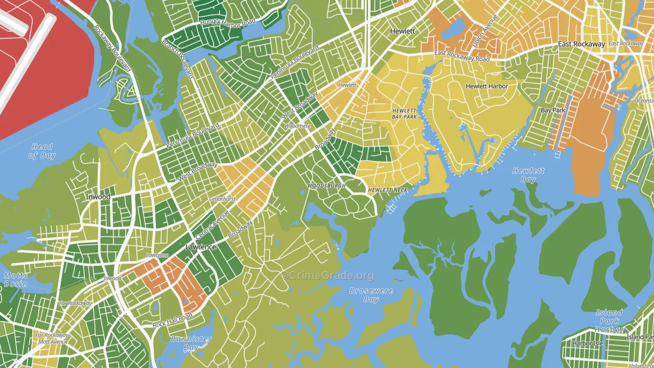 Woodsburgh, NY Map of Drug-Related Crime Rates