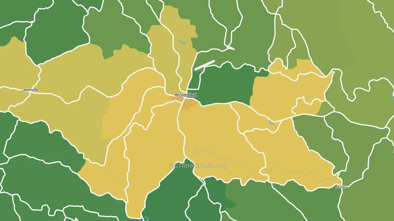 Woodsfield, OH Map of Drug-Related Crime Rates