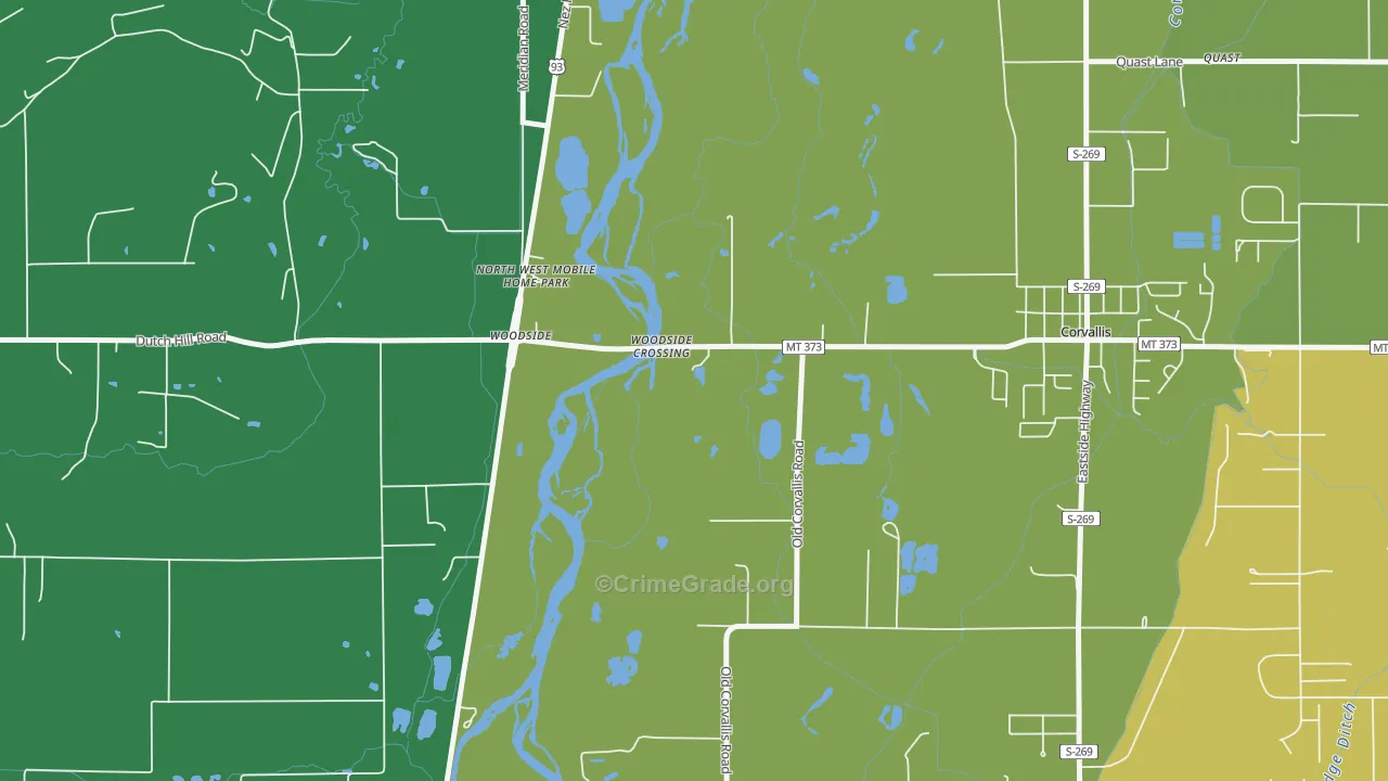 Woodside, MT Map of Drug-Related Crime Rates